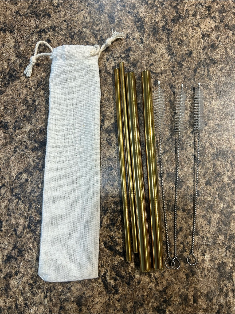 Reusable Gold Metal Drinking Straws